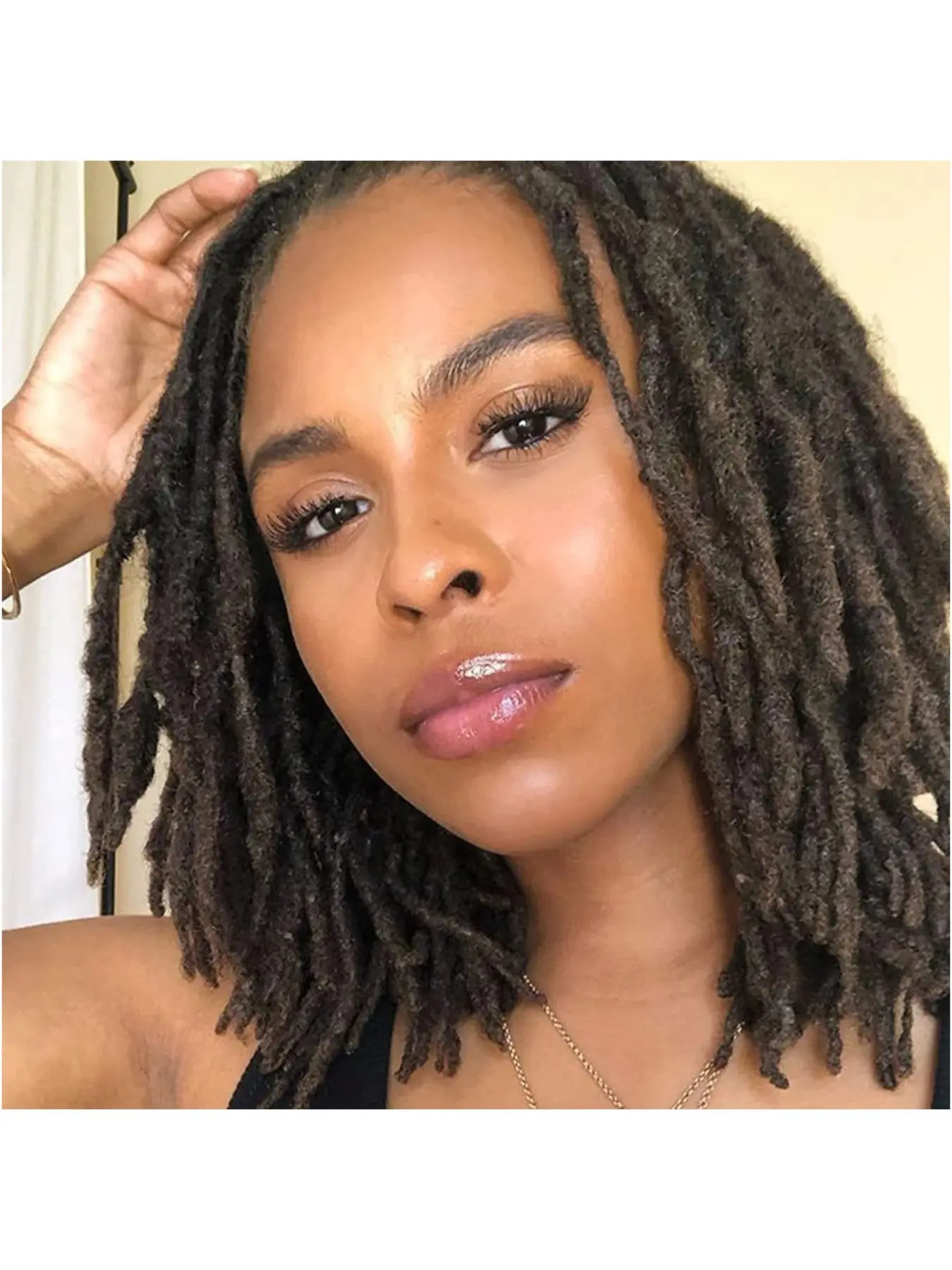 Dreadlock Extensions Human Hair 0.6cm Width 4-16 Inch 10-100 Strands, 100% Human Hair Loc Extensions Boho Locs for Men/Women, Can be Dyed Soft Dreads, 1B