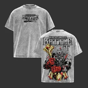 Battle Beast Invincible Universe Graphic Tee Vintage Washed Oversized Heavyweight T Shirt | Viltrumite Warrior Comic Streetwear Shirt | Large Back Print Graphic Tee | Heavy Cotton Unisex | Gym Pump Cover Gamer Outfit | Gift For Invincible Fans