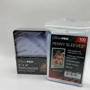 Ultra Pro 3X4 BLACK BORDER Toploaders 35pt 1 Pack of 25 AND 100 SLEEVES