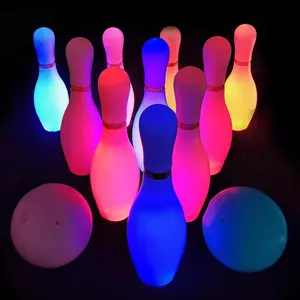 Ocean Wings Kids Light up Bowling Ball Toys Set,Bowling Pins Toy Game with 10 Pins & 2 Balls Fun Sports Games for Grandkids Kids Toddler Indoor & Outdoor Boys Girls Children 3 4 5 6 Years