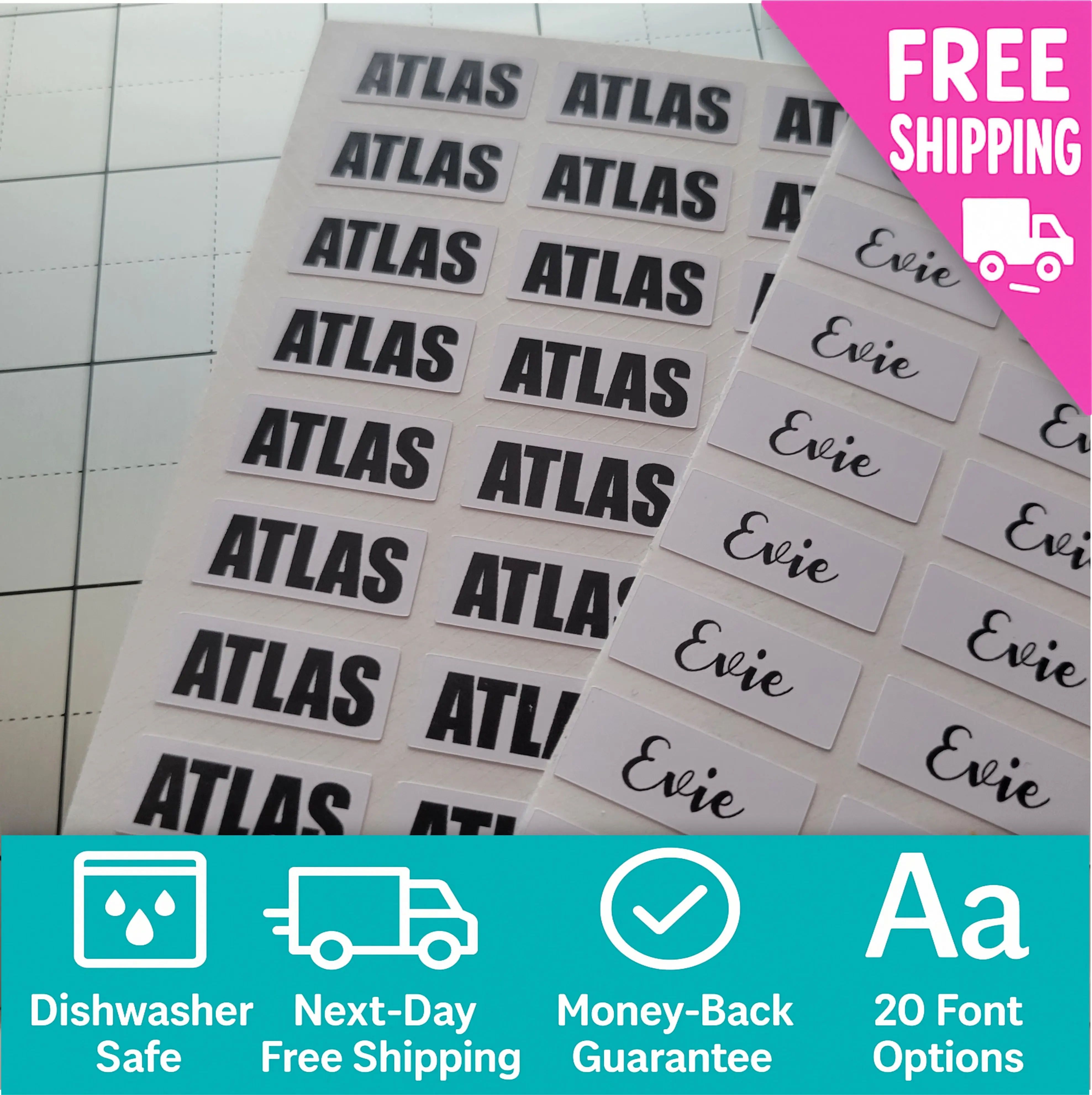 Personalized Back to School Name Stickers for Kids - Small Waterproof Name Labels for Daycare, School, and More! Dishwasher Safe