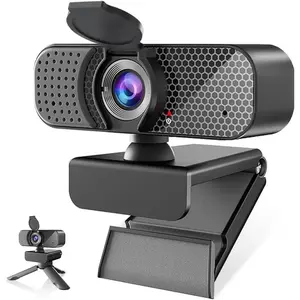 C26 1080P Webcam with Microphone, USB  Camera with  Cover, Noise Reducing Mic, Auto Light Correction, 105? Wide Angle, Plug&Play for PC  Laptop Zoom Teams Streaming