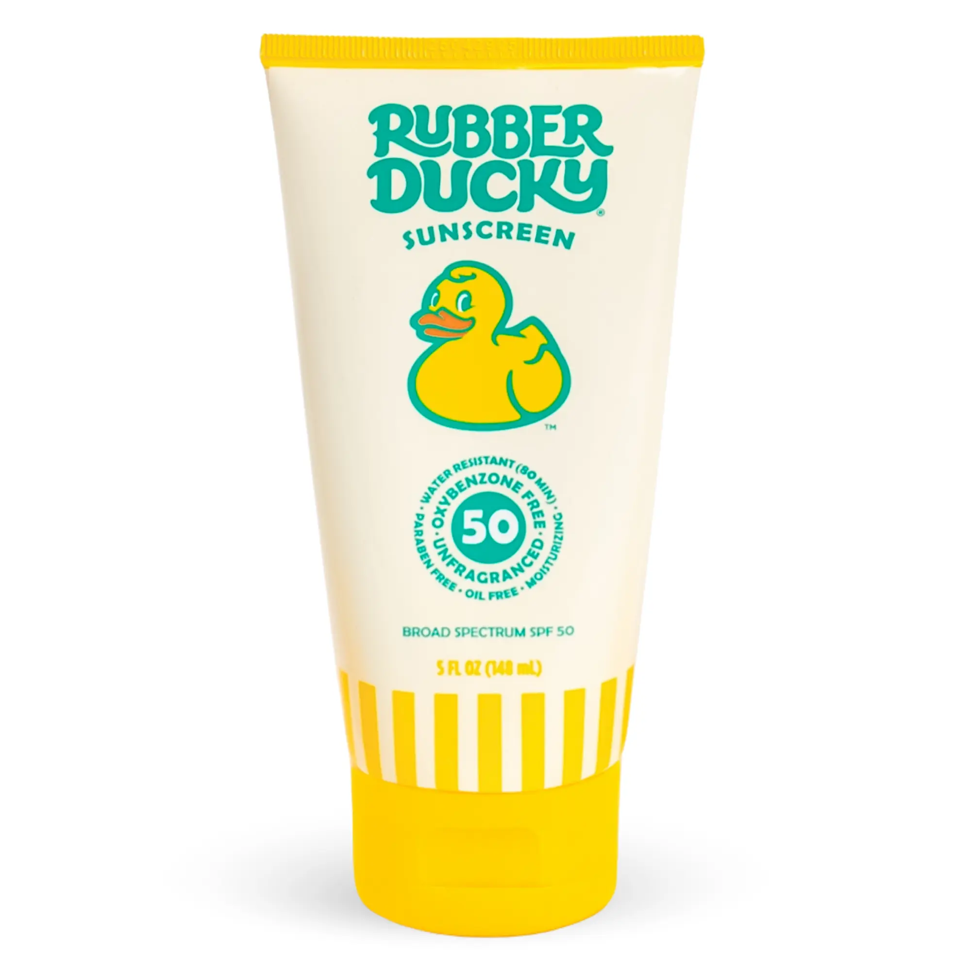 Rubber Ducky SPF 50 Sunscreen Lotion, Fragrance Free, Clear, Sensitive Skin Comfort Facial Moisturizing Skincare, Hydrating Smooth Sunscreen, USA Made, Water-Resistant, Oil-Free, Vitamin E, Non-Greasy Formula - Moisture