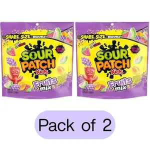 SOUR PATCH KIDS Fruits Mix Soft & Chewy Candy, Share Size, 11.03 oz (Pack of 2)