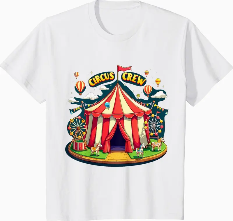 Circus Crew Circuss Staff Costume Theme Party Carnival T-Shirt S32