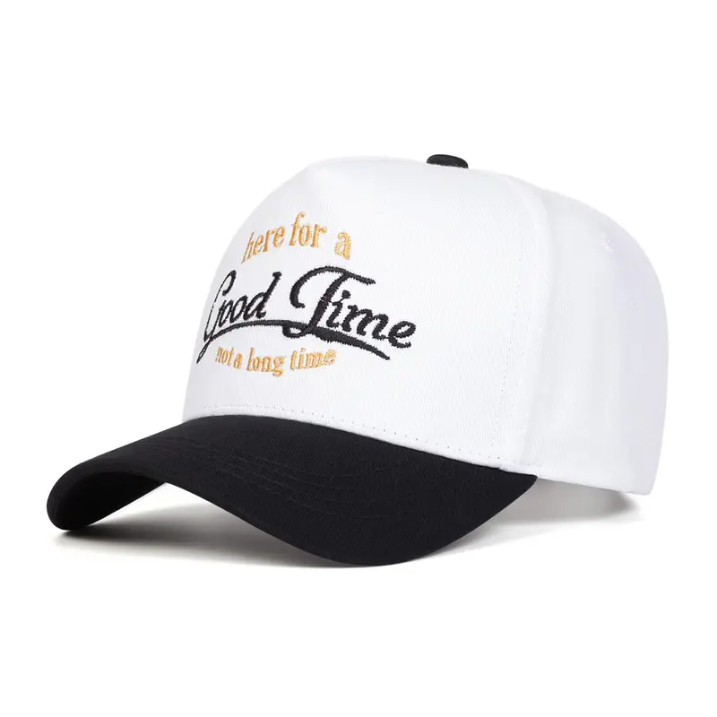Unisex Good Time Embroidered Baseball Cap, Adjustable Outdoor Sun Protection Hat, Casual Fitted Woven Fabric for Spring & Fall, Premium Quality Cap, Sports Outdoor Hats, High Quality Hat