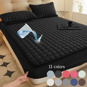 [bedsleep] 1pc Waterproof Fitted Sheet,Deep Pockets, Cooling anti-slip Elastic Bed Sheet, Bedroom Accessories for Elderly, Babies&Adults mattress cover Twin/Full/Queen/King Size Waterproof Bedding Sheet Deep Pocket Mattress Pad for Home Protection
