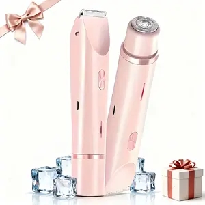Dual Head Shaver for Women, Painless Body Hair Trimmer, Waterproof Bikini Line Razor, Full Body Use for Underarm, Legs, Face, Portable Travel Size Gift for Her, Spring Self Care Essentials,SummerVibes Gift for Teens