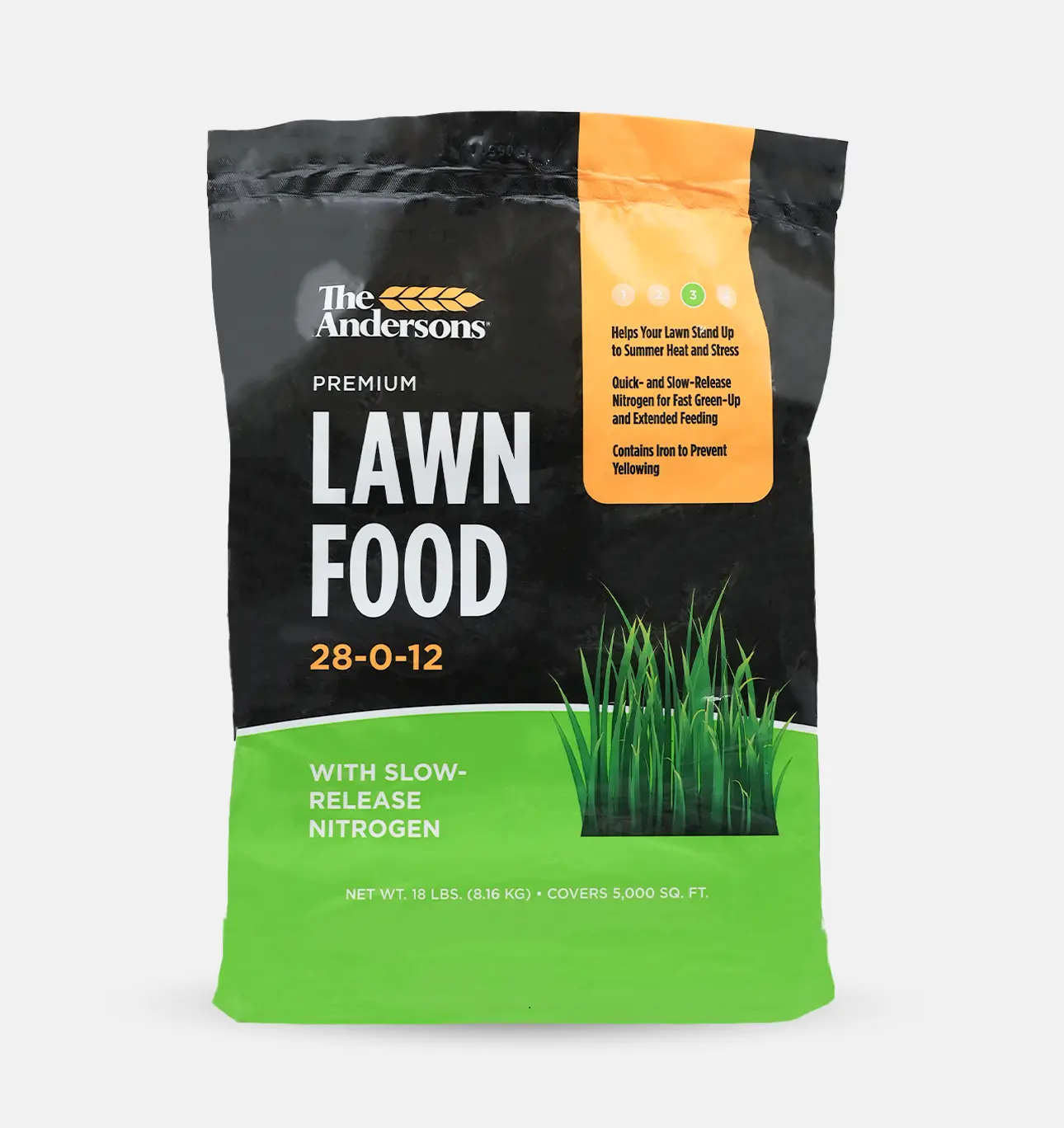 The Andersons Premium Lawn Food 28-0-12 Summer Fertilizer for All Turf Types