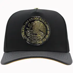FERRETI HATS FT115 ESCUDO MEXICO BASE BALL CAP MEXICO ENBROIDERY ESCUDO WITH AGUILA MEXICANA METAL PATCH PREMIUM COTTON FITTED HAT FOR ANNIVERSARY AND CASUAL OUTINGS
