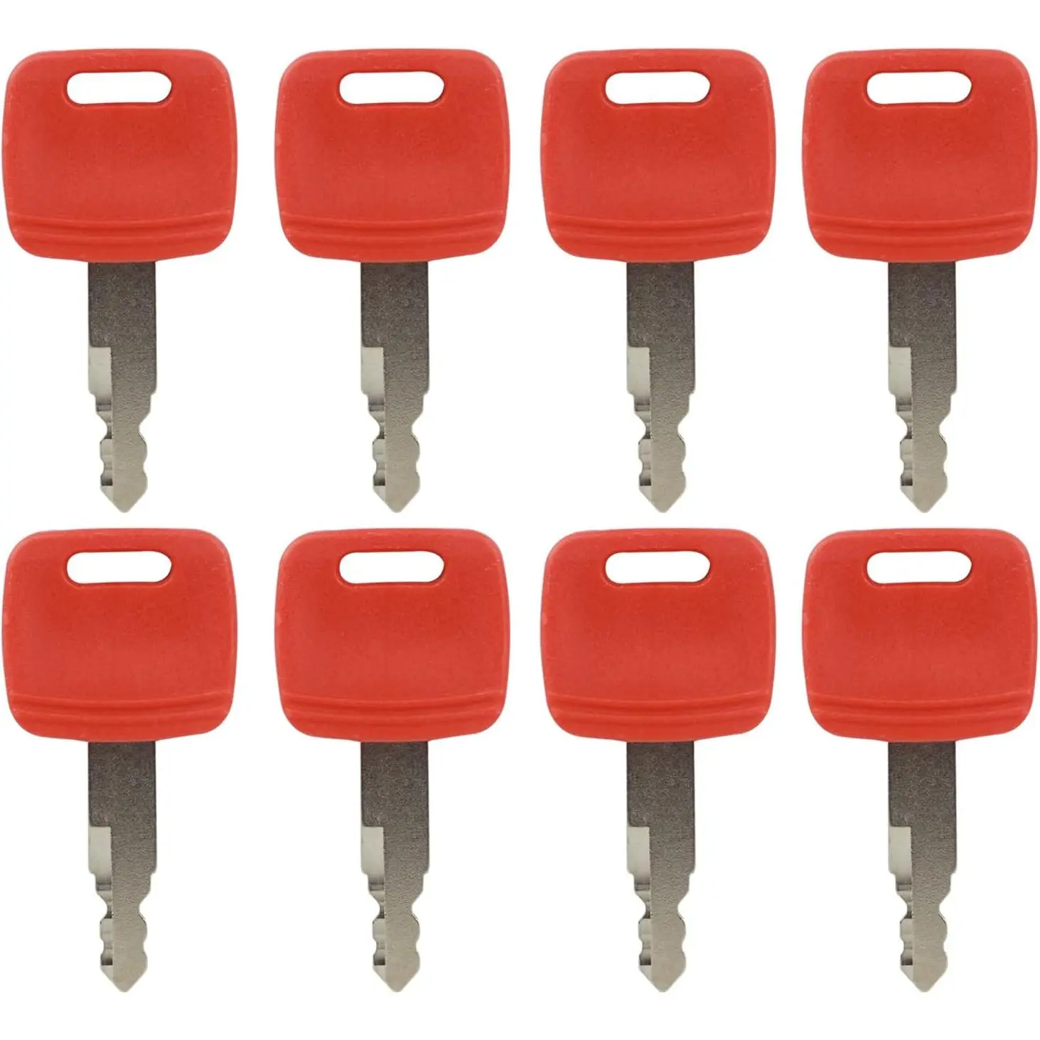 H800 8 count Ignition Keys Replacement for Jo-hn Deere Hita-chi Excavator Case Dozer Fiat New Ho-lland AT194969 AT147803 4286465 Red