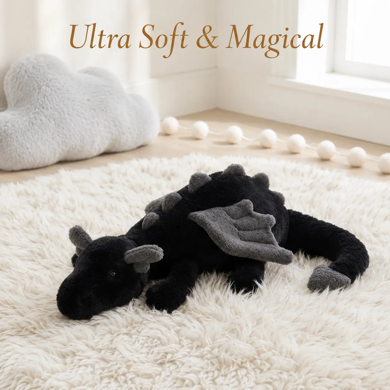 Jellycat Onyx Dragon Plush – Ultra Soft Stuffed Dragon, Cute Fantasy Plush Toy, Perfect Gift for Kids & Collectors KKS99