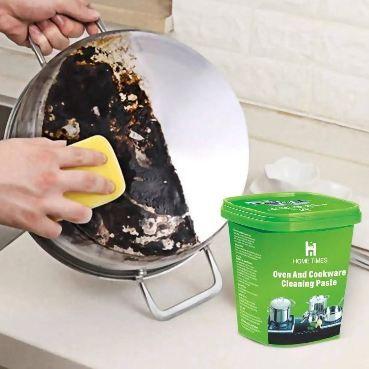 Oven & Cookware Cleaning Paste (1 Box), Stove Oven Cleaner, Multi-purpose & Polish Paste, Household Strong Cleaning Paste for Removing Rust, Multifunctional Cleaner, Multipurpose Cleaner, Cleaning Products