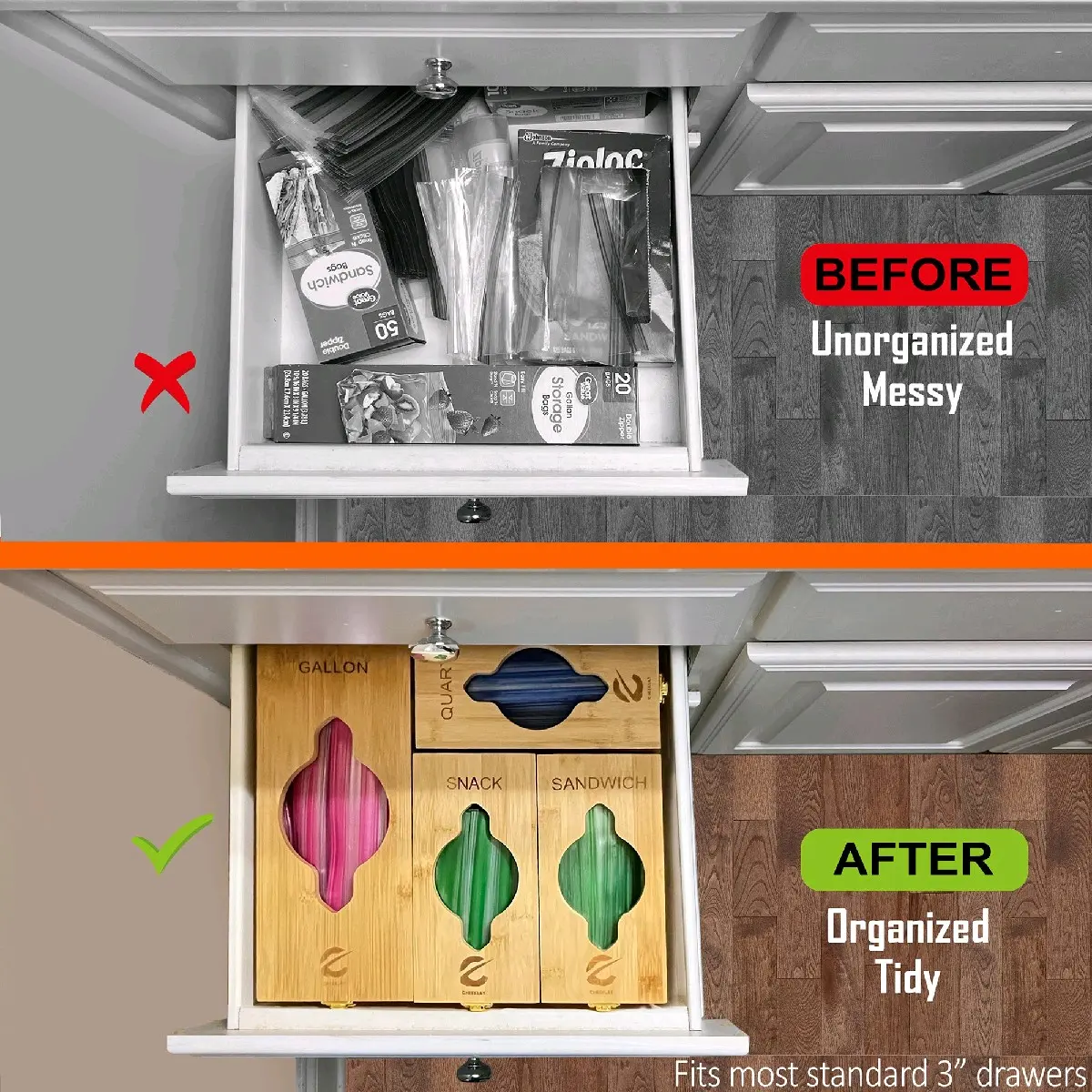 Magnetic Ziplock Bag Organizer by Cheeklay