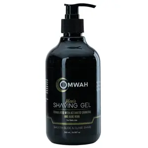 OMWAH Charcoal Shaving Gel with Aloe Vera For Barbers and Personal Use Aftershave Foam