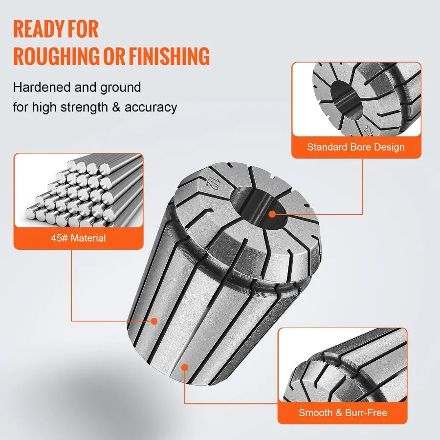 VEVOR 25 pcs ER32 Collet Set, 1/16''-13/16'', ER32 Spring Collet Chuck ...