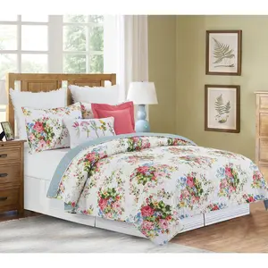 Cottage Rose Traditional Floral Twin Quilt Setby Valerie