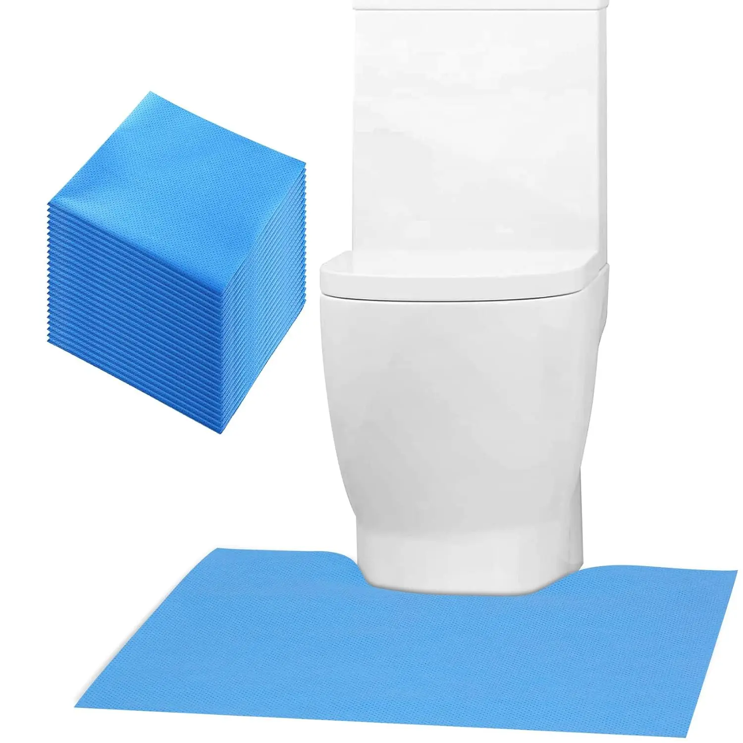 Upgraded 25 Pack Disposable U Shaped Toilet Mats, Super Absorbent 24" x 22" Toilet Floor Protector from Urine For Around Toilet Floor Protection
