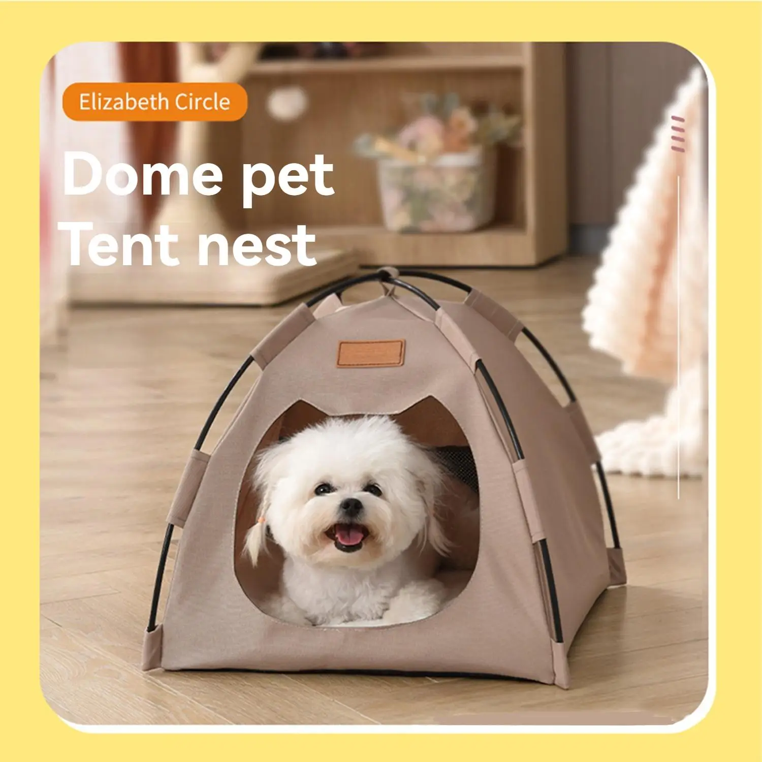 Foldable Pet Tent with Mat, Cat House, Cat Princess Tent House, Cute Tent for Cats, Puppies, Rabbits, Guinea Pigs, Portable Indoor/Outdoor Travel & Ca