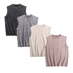 Men's Vest Trendy Hip Hop Punk Style Pure Cotton Casual Sports Out Washing Men and Women Couples Multiple packs Simple Round Neck Short-sleeved T-shirt Vest Everyday