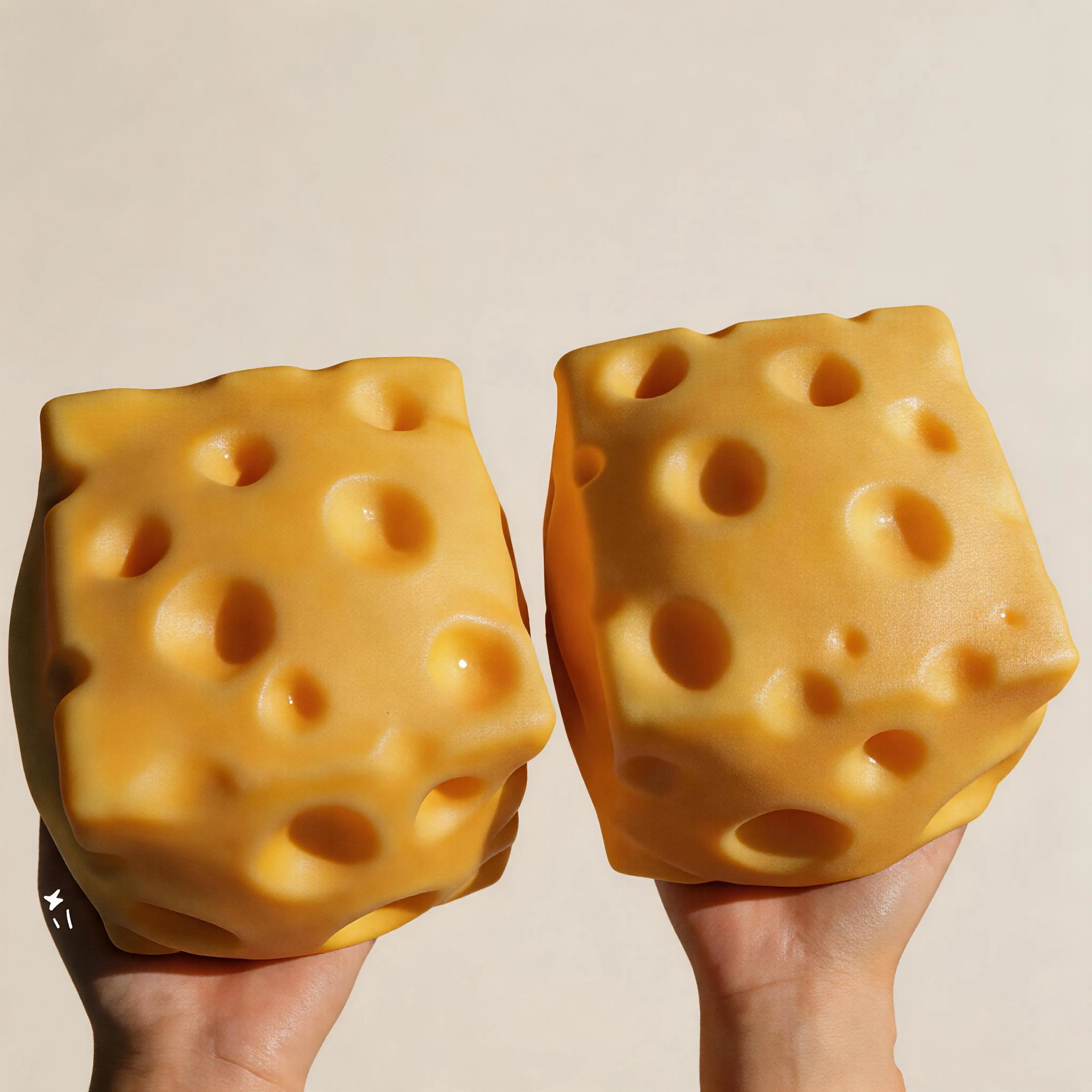 Cheese Block | Yellow Moldable Toy Ideal for Play and Relaxation
