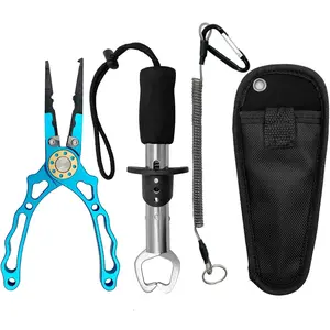 Fishing Pliers Plus Fish Gripper Multi-Functional Fishing Gear Fishing Line Fish Hook Remover for Both Salt and Fresh