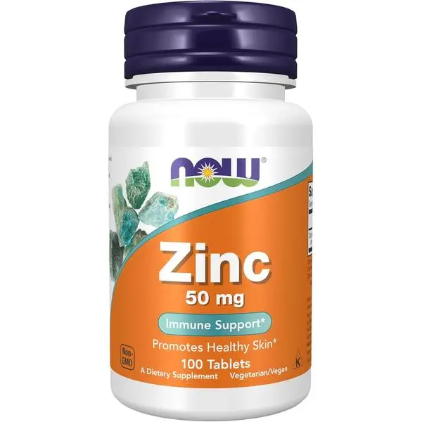 NOW Foods Zinc Gluconate Vitamin Supplement - 50 mg Dietary Tablets, 250 Count - Natural Ingredients for Enzyme Function, Immune Health, Metabolism, Antioxidant Support