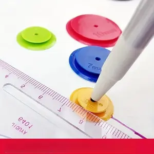 [4pcs Assorted Sewing Scanning Wheels] 4pcs Sewing Scanning Wheels - Assorted Sizes (3mm/5mm/7mm/10mm) for Crafting & Patchwork, Durable Plastic Marking Rulers in Red & Green, Sewing Tools