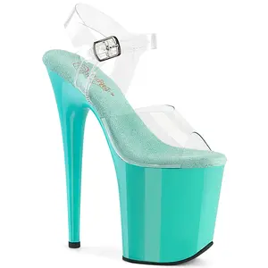 Women's Classy Clear-Aqua Platform High Heels, Fashionable Shoe for Elegant Stylish Occasions (Model-808)