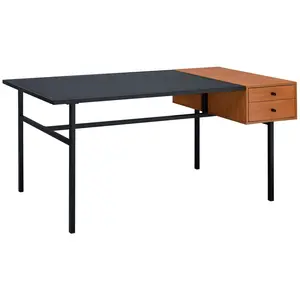 Acme Oaken Desk, Honey Oak & Black