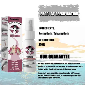 Pet Repellent, Flea Removal For Cats And Dogs External Tick And Tick Anti-Itch Spray For Cats And Dogs 25ml