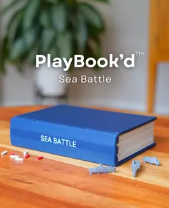 3D-Printed Sea Battle Book Game – Folding Battleship-Style Set, Compact Travel Design, Premium Shelf Display, High-Quality Pieces – Book-Style Collection Game for Home, Travel & Gifts