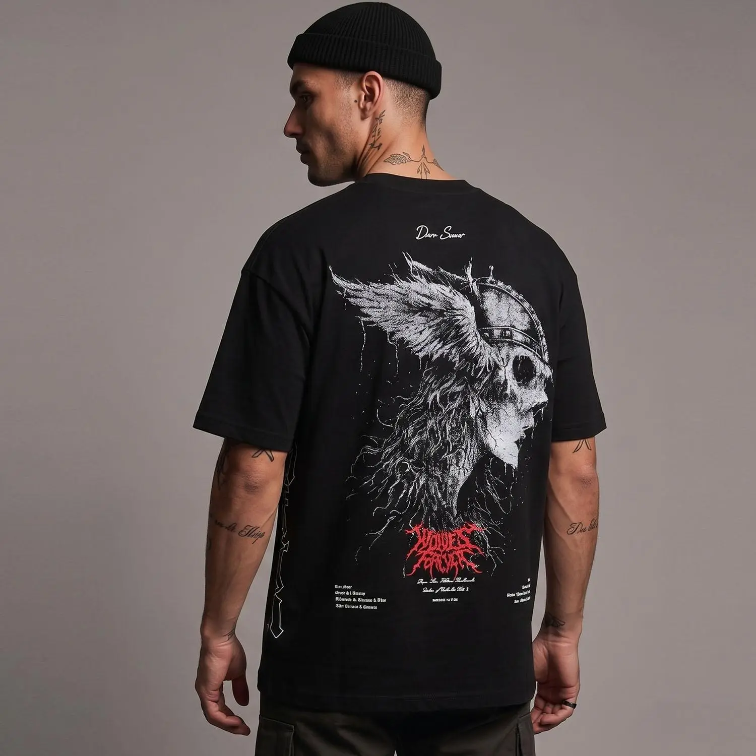 Valhalla Valkyrie Oversized Streetwear Tshirt, Heavy Cotton Graphic Crewneck Tee, Premium Urban Style Top