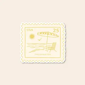 Freshwater Curated Goods - Sunny Beach Postage Stamp Vinyl Sticker (Add-On)