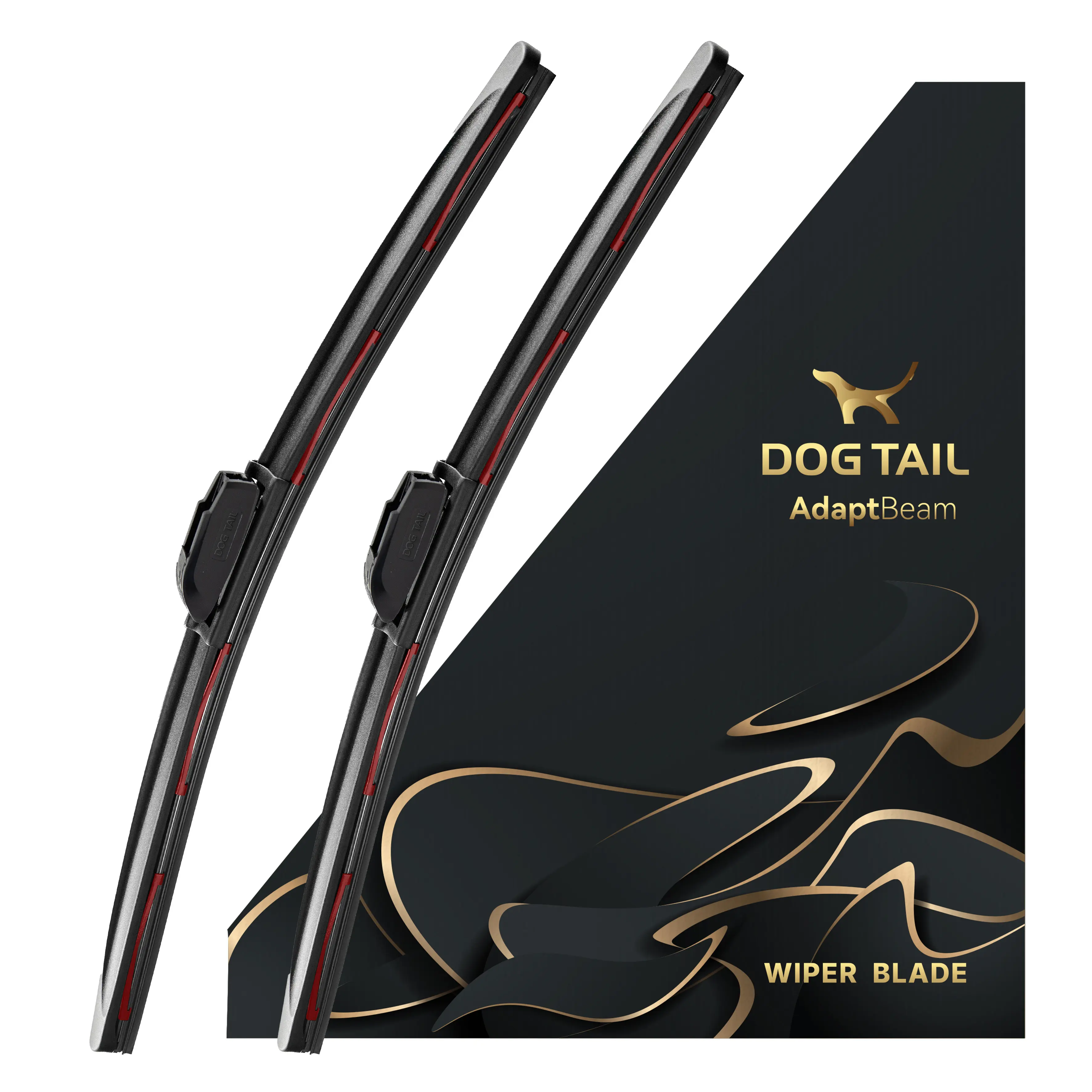 DOG TAIL Neoprene Windsheild Wiper blades - Fit Light Wiper Arms Perfectly - 3X Durable, Silent & Streak-Free Universal Fit Windshiled Wipers