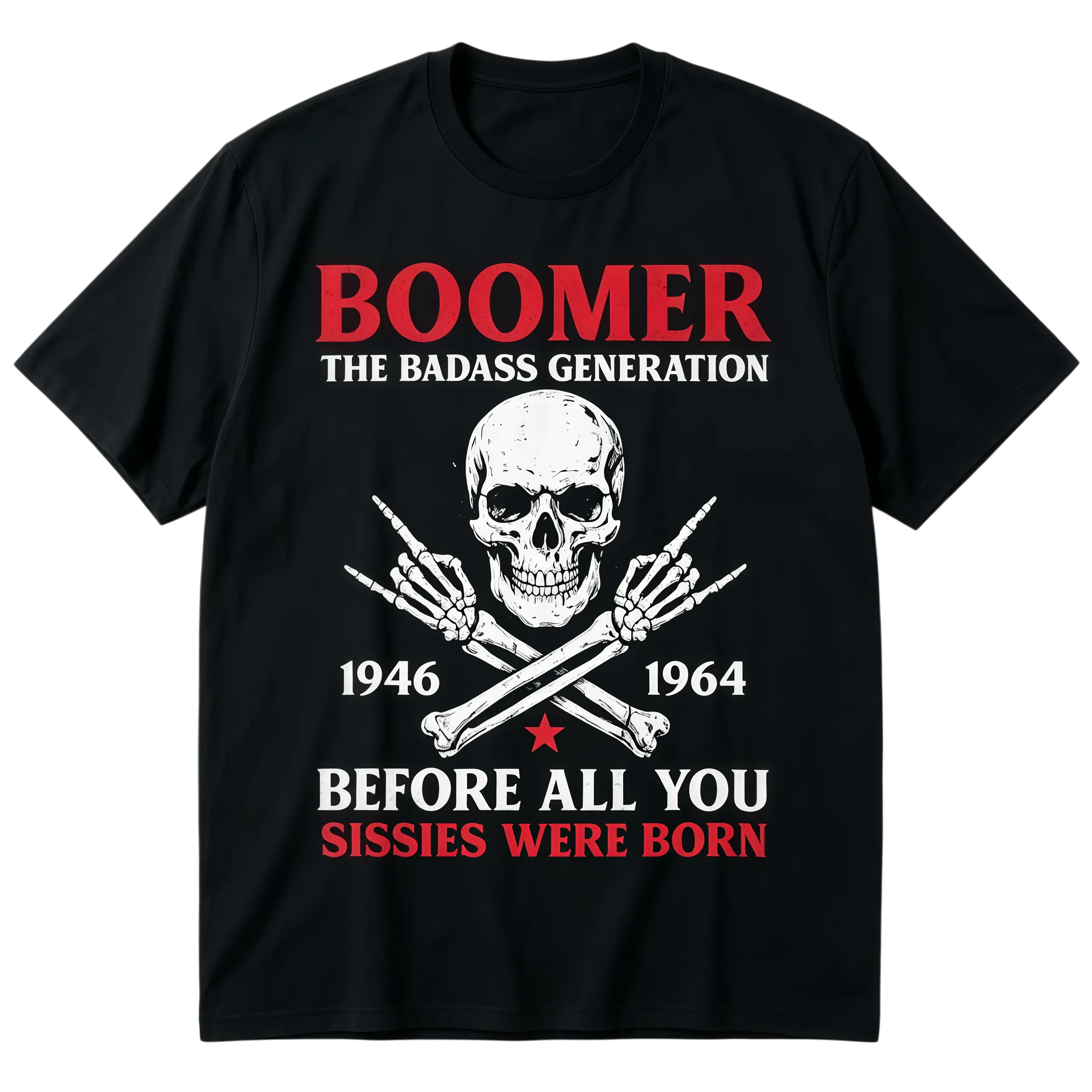 Beach T Shirt Boomer Badass Generation Rock Roll Skull Funny Saying Men T-Shirt, Short Sleeve T Shirt, Casual T Shirt, Funny T Shirts,  T Shirt