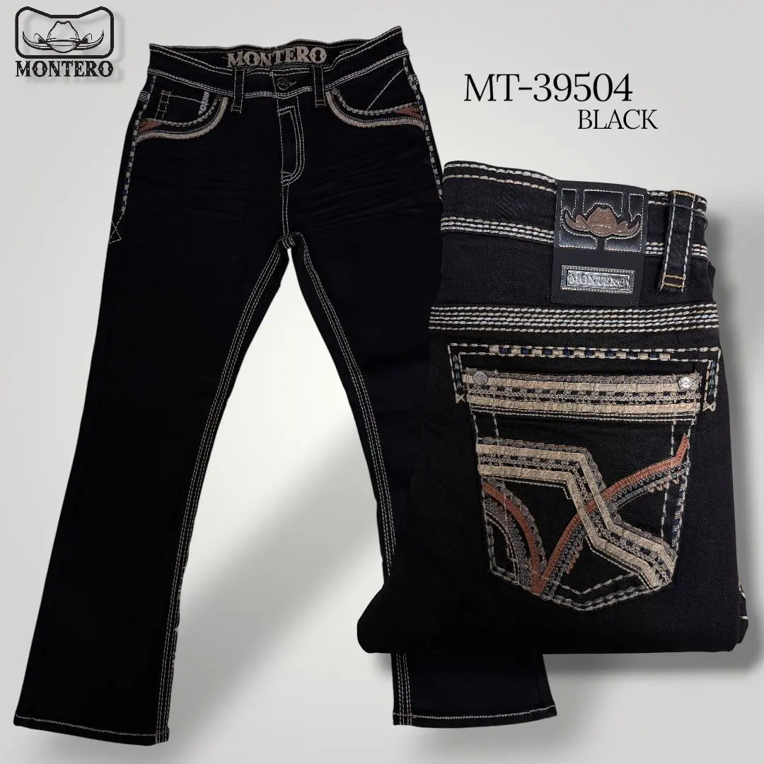 Montero Men's Blue Modern Boot Denim Jeans-MON 39504