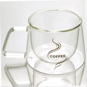 200ml (7 oz) Heat-Resistant Glass Cup — Double-Walled, Insulated, and Transparent — Ideal for Coffee and Beverages