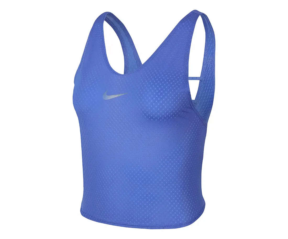 Women's Nike Miler Summer Breathe Mesh Crop Tank Top - Scoop Neck, Athletic Short-Length Active Shirt