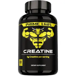 Prime Labs Creatine Monohydrate Capsules 5000mg (5g) Per Serving | Workout Performance + Recovery Support | 120 Capsules