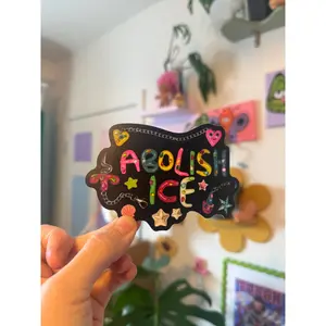 Abolish Ice Sticker, 4x3 inches vinyl sticker junk journal art
