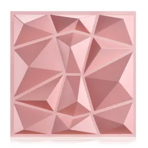 FLOLEOPA 3D Wall Panel Diamond Texture Design PVC Waterproof Fireproof 11.8x11.8 Inches for Living Room Bedroom Hotel Office Game Room TV Backdrop Decor with Tape for Installation