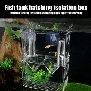 Fish Hatching Box Dual-Layer Self-Float Incubator, Acrylic Isolation Tank for Baby Fish Breeding, Tropical Fish Egg Laying Device