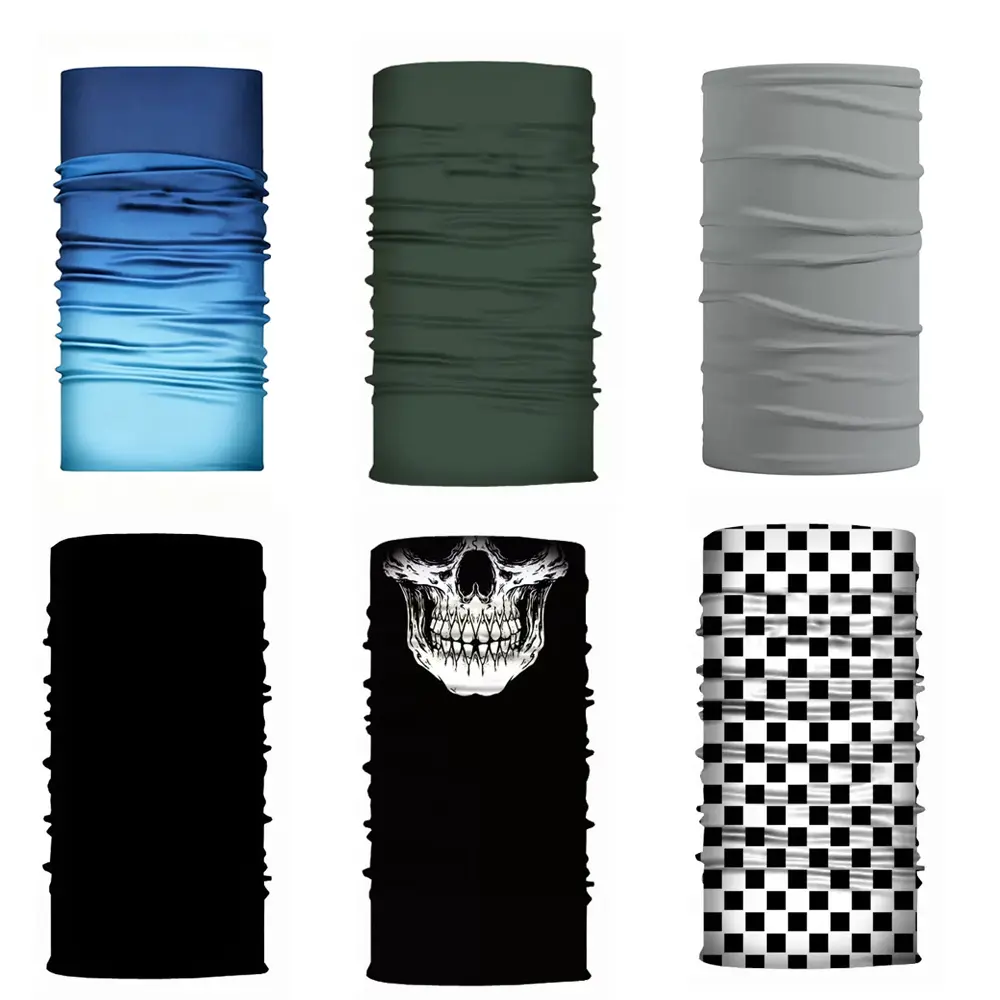 6Pcs UV Protection Cooling Neck Gaiter Cycling Masks - Seamless Tube Scarf Bandanas Buffs Gators - Lightweight, Glasses Compatible Outdoor Face Covers Multi Headwear for Biking, Fishing, Climbing, Cycling Mask, Glasses Compatible Face Covers & Mask