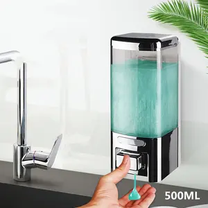 silvery Liquid Soap Dispenser - 16.91oz: Made of Plastic, Free from Phthalates, Single-Head Design, No Electricity Required, Leak-Proof Bathroom Soap Dispenser, Suitable for Both Hotels And Home Use