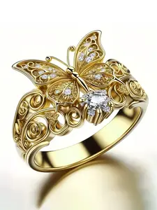 1 PC Glamorous Cubic Zirconia Solitaire Engagement Ring For Women Wedding Valentine's Day Party Gift