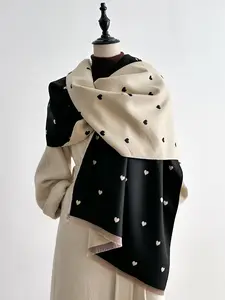 Fashionable Polka Dot Scarf, Warm Shawl for Daily Wear, Perfect for Autumn/winter Decor, Elegant Fitted Style