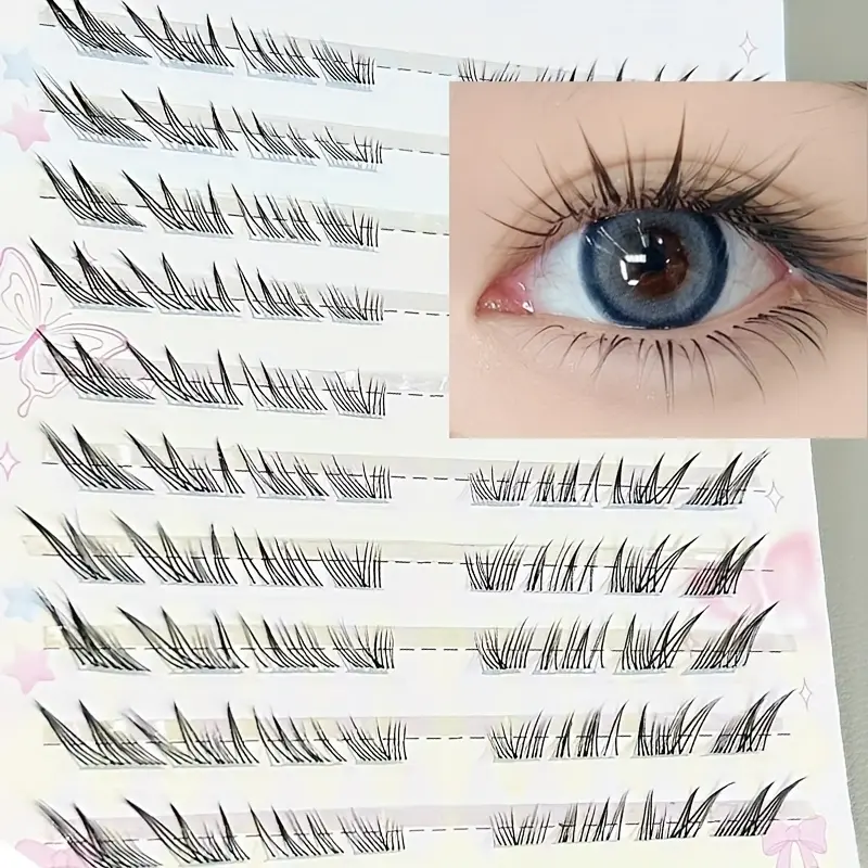 MIXIAOHE Thick False Eyelash, Individual Lashes, Single Cluster 80 Korean Style Series Reusable Segmented DIY Natural Daily Use for Beginners Easy to Use, Festivals and Parties, Eyelashes, Eyelash Extensions, DIY Eyelashes Clusters