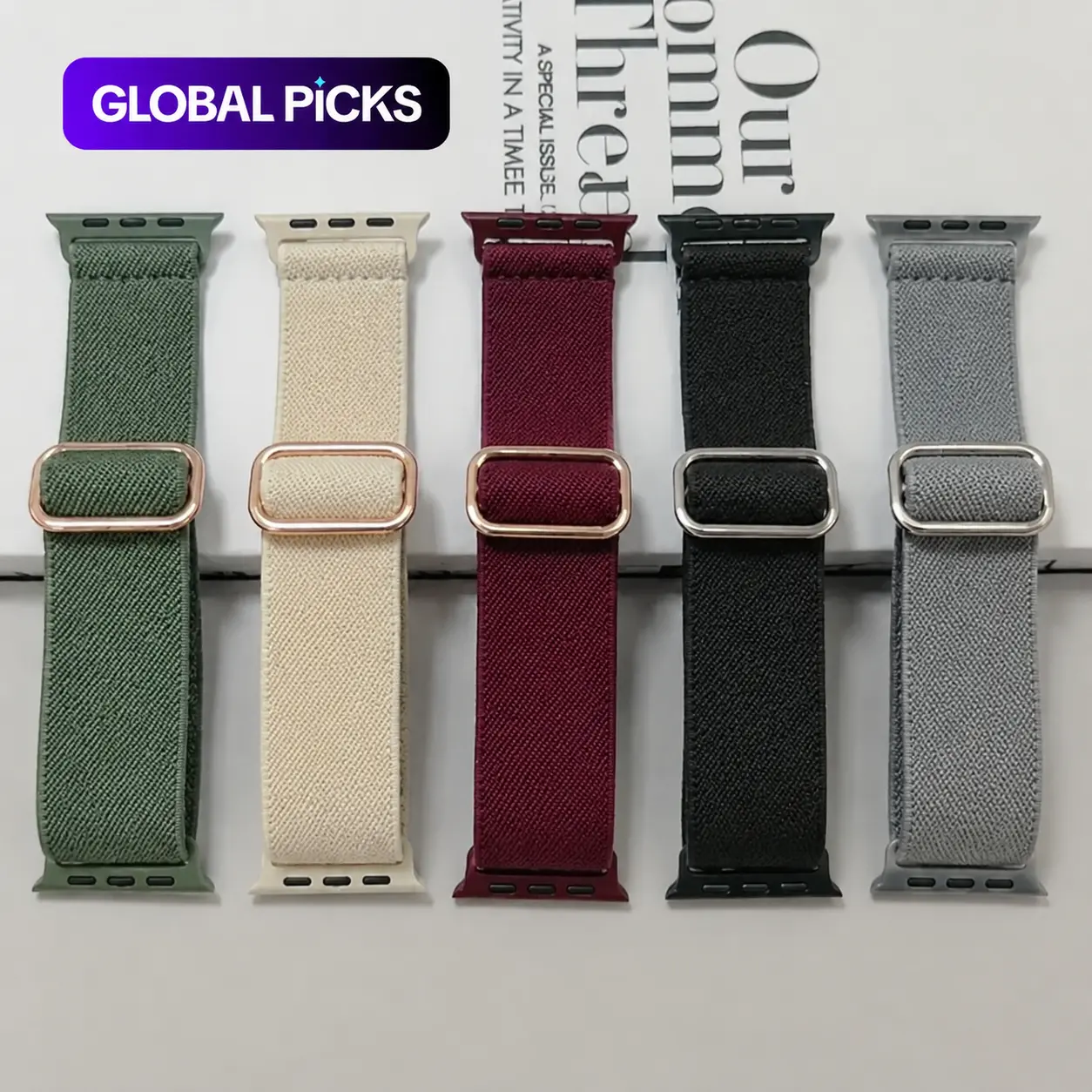 5-Pack Nylon Elastic Apple Watch Bands | Soft Breathable Sport Straps Compatible with Apple Watch Ultra & Series 10/9/8/7/6/5/4/3/2/1/SE | Adjustable Unisex Watch Bands,back to school,back to school haul