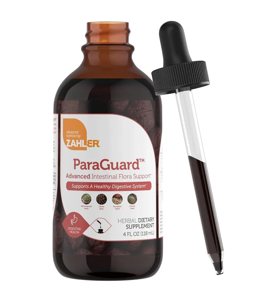 Zahler - ParaGuard Liquid Drops - Gut Health Supplement - Formula has Wormwood, Garlic Bulb, Pumpkin Seed, Clove & More - Natural Support for Humans - Certified Kosher (4 Oz) (4 oz., Drop)